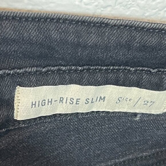 Anthropologie Pilcro Jeans Pants Black Denim Exposed Fly Slim 27 - Picture 8 of 11